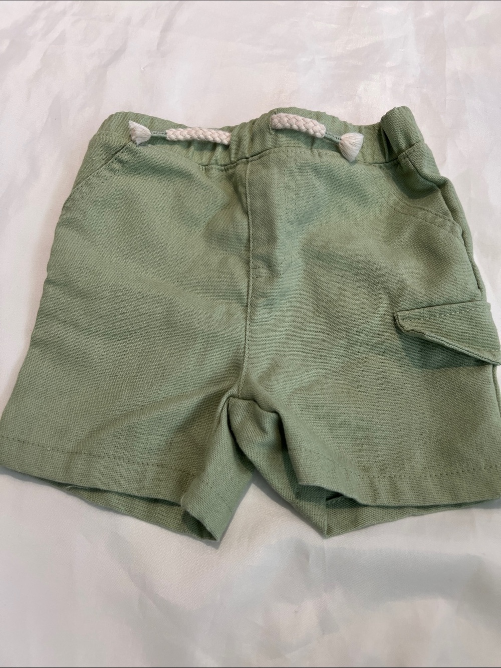 “Bundle 10/$13” 3-6m baby boy Green Drawstring Casual Shorts
